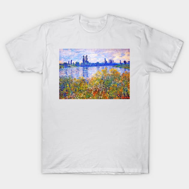 'Flowers on the Banks of Seine near Vetheuil' by Claude Monet REMASTERED TECHNICOLOR T-Shirt by FineArtMaster